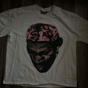 White Long Sleeve Shirt with Graphic Print